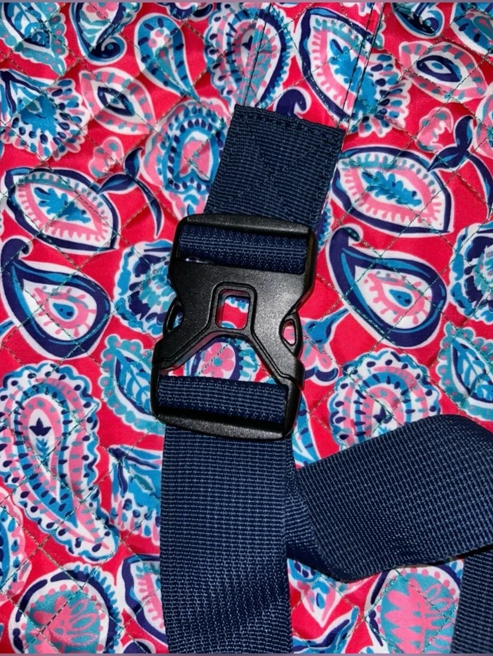 NWT Simply Southern Red & Blue Paisley Quilted Sling Bag Backpack Crossbody